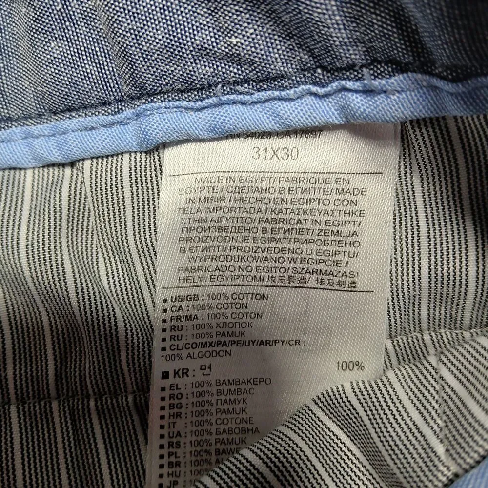 Banana Republic Mens Gray Chino Pants Straight Leg Casual Prep Measures 31x28